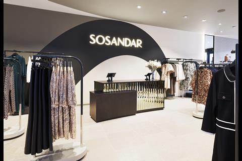 Interior of Sosandar Chelmsford store showing clothes on display